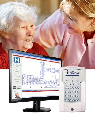 Nurse assists a patient after notification from the Patient Wandering System